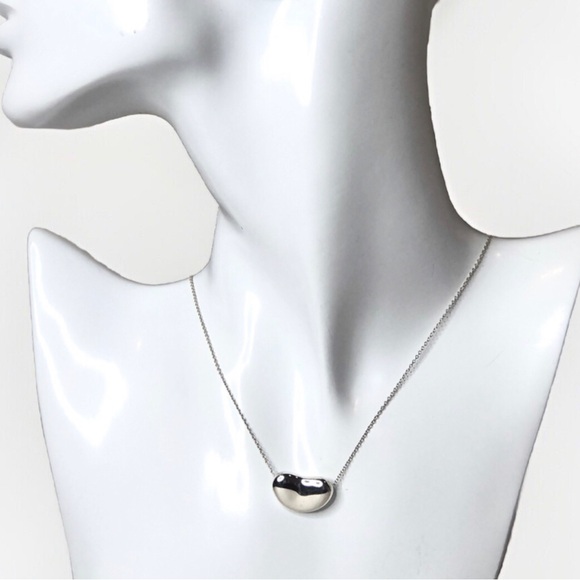 TIFFANY & Co Elsa PERETTI Sterling Silver Medium Bean Necklace FULL INCLUSION - Picture 5 of 11